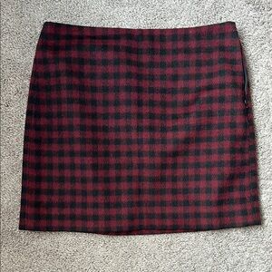 Madewell Red and Black Plaid Pencil Skirt